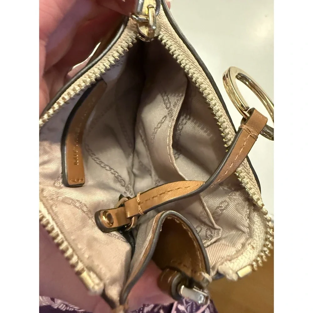 MICHAEL KORS JET‎ SET TRAVEL COIN KEYCHAIN ID POUCH TAN BROWN